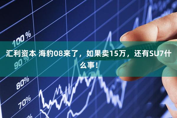 汇利资本 海豹08来了，如果卖15万，还有SU7什么事！