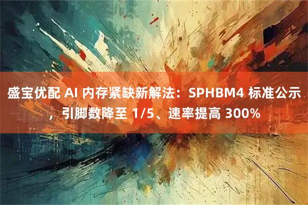 盛宝优配 AI 内存紧缺新解法：SPHBM4 标准公示，引脚数降至 1/5、速率提高 300%